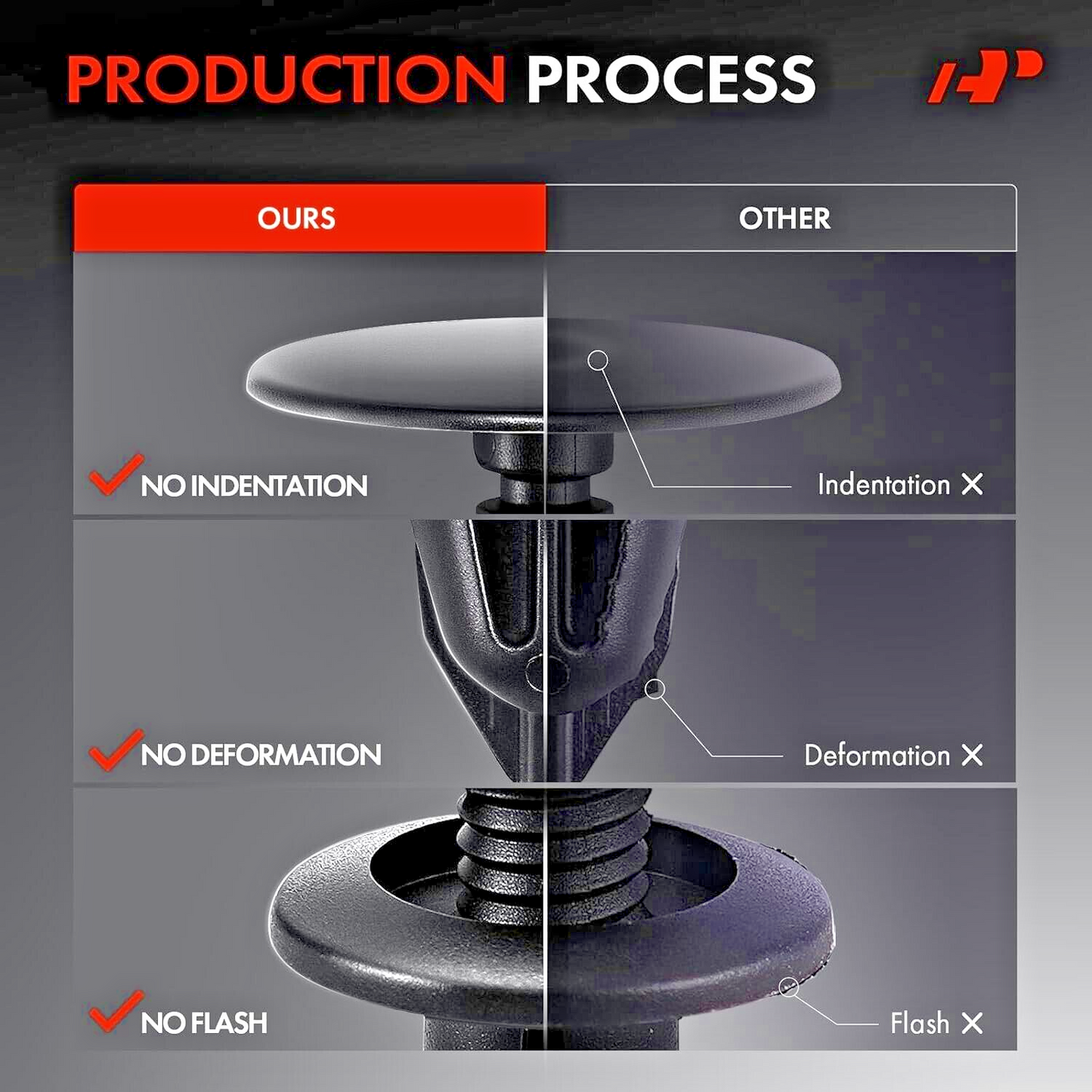 Mercedes Clips For Trim Body Panels Expanding Rivet Mounting Black Plastic - x1011