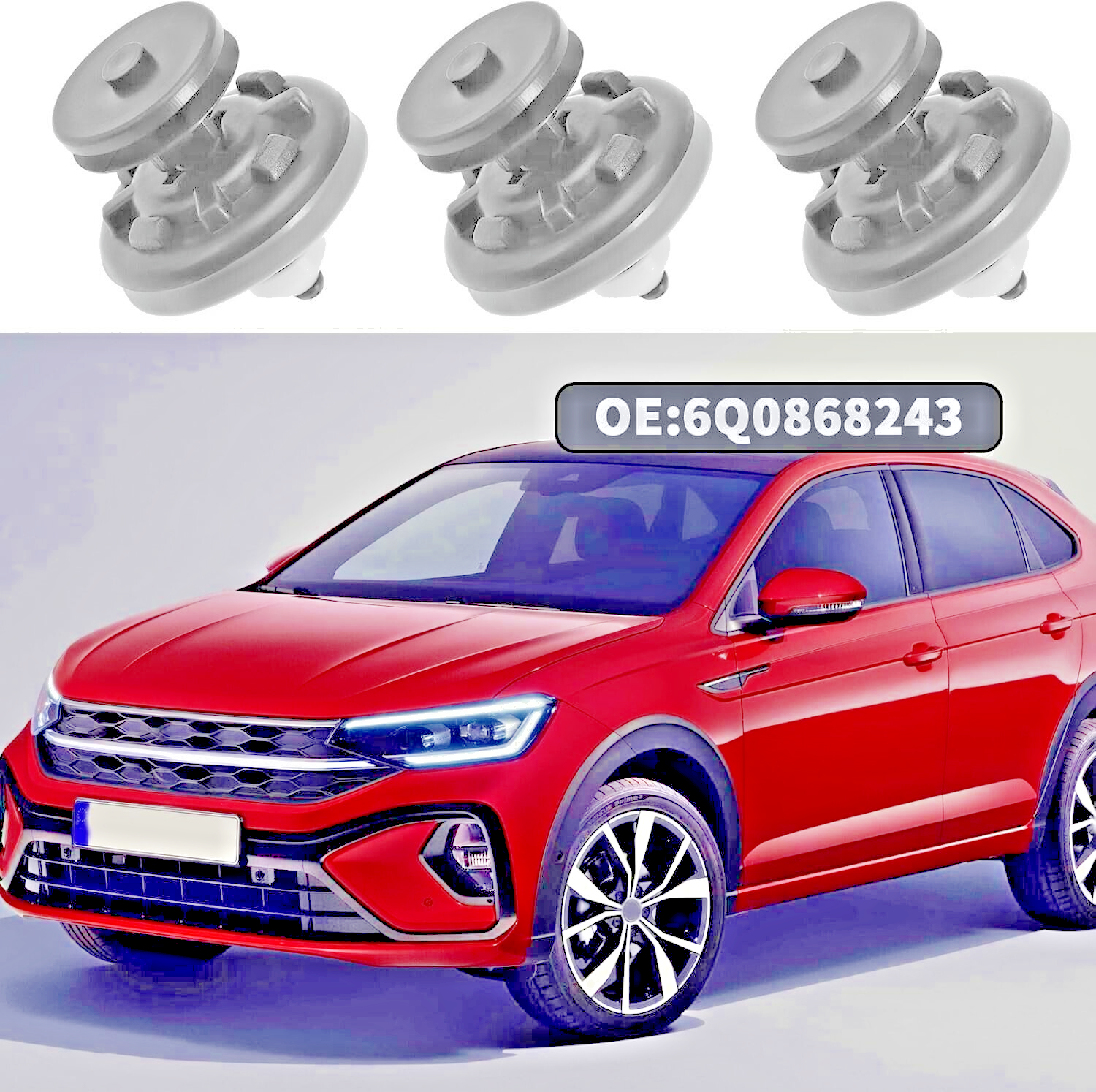 SKODA Door Card Panel Interior Trim Clips Qty x5 for Superb & Rapid OE#6Q08682434