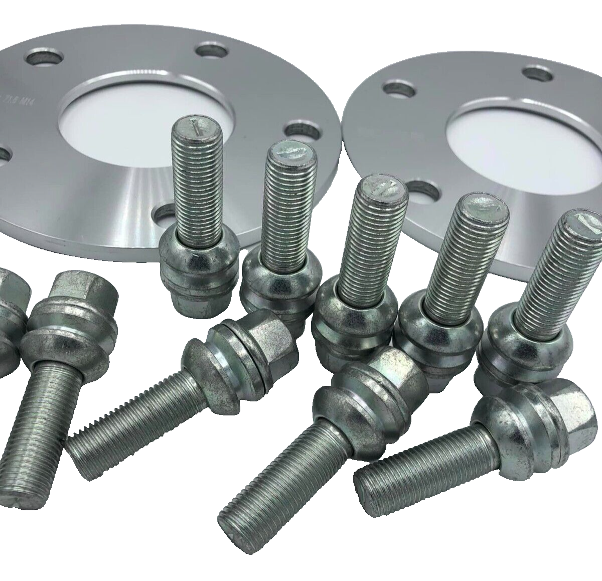 Porsche Wheel Spacers 7mm + Extended OE Bolts Set Of 2 in Silver 5x130 PSR9Line21