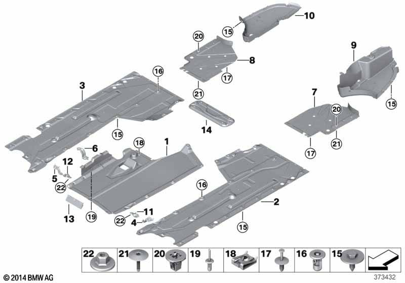 BMW Under Body Splash Guard Weather Shield Side Skirt Pin Screw Clip Pack of- 1011