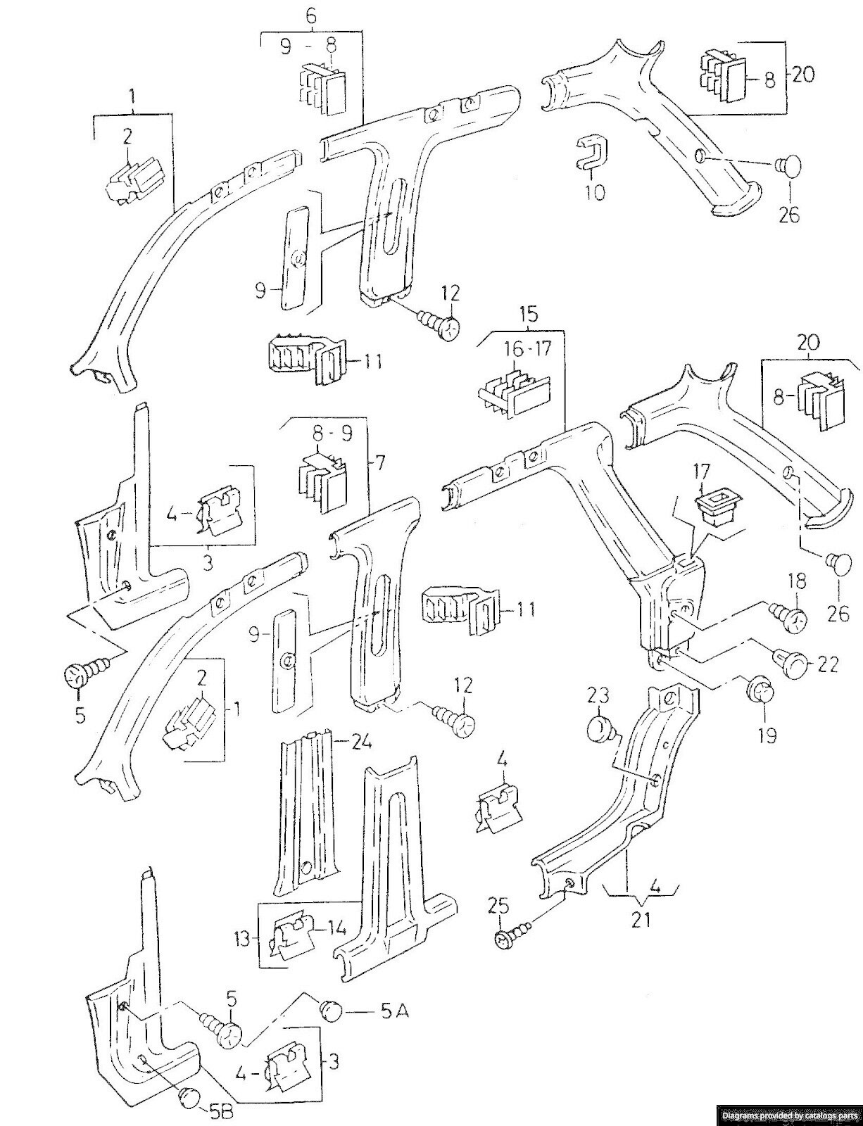 Audi Engine Cover Undertray Splashguard Clip Unthreaded Plastic Nuts 8E0825265C.6