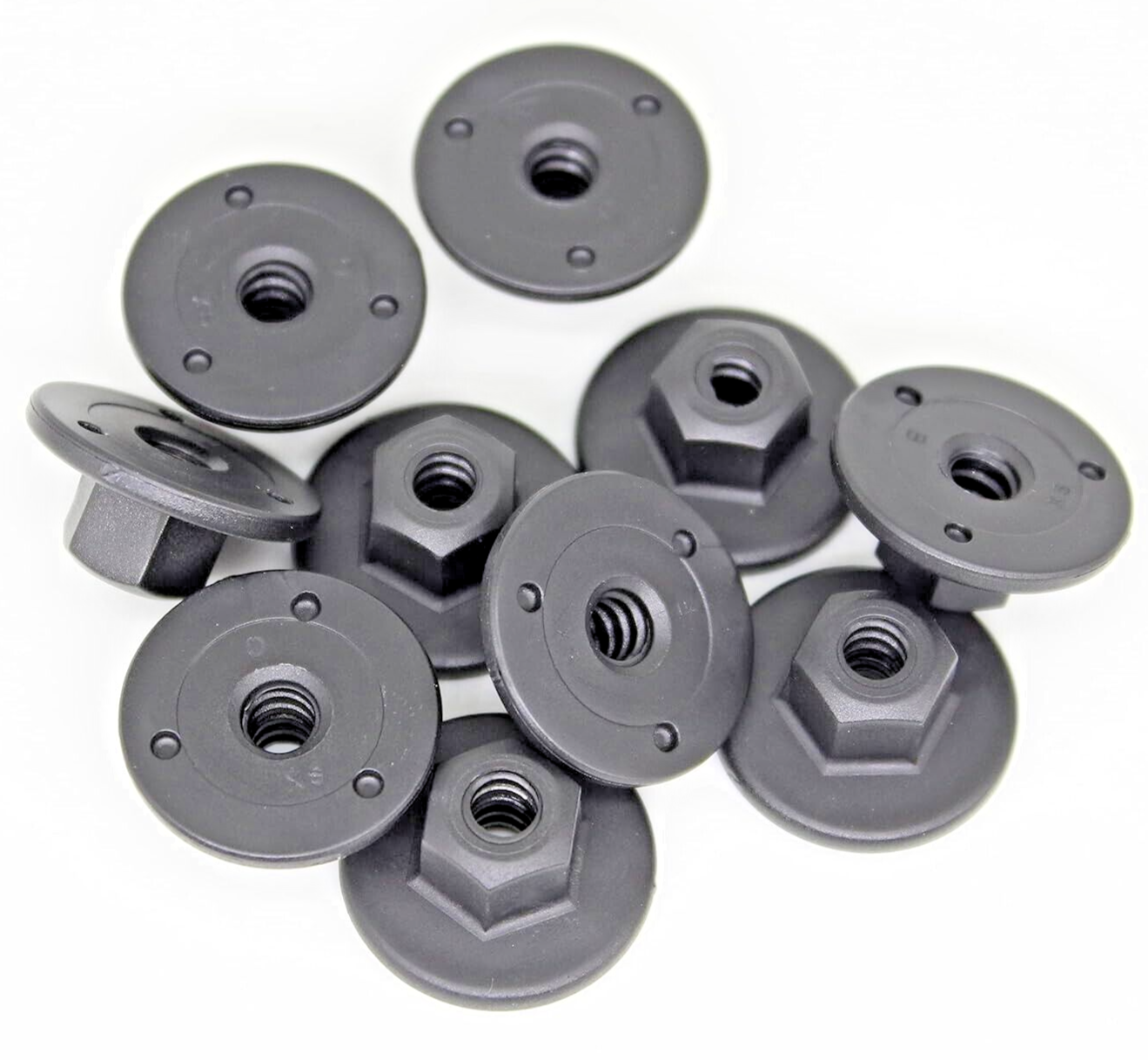 10mm Hex Head Plastic Flanged Nut x10 pcs Arch Liner Splash Guard Underbody Tray19
