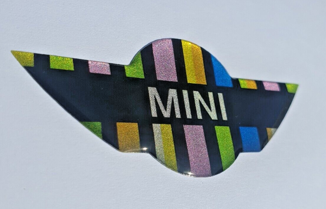 MINI RAINBOW Steering Wheel Badge 3D Gel Logo Domed For Gen2 JCW R55 R56 R57 R583