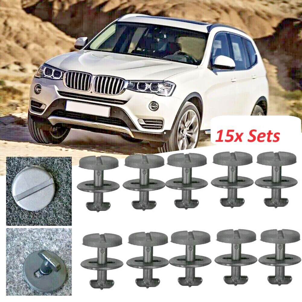 BMW Floor Mat Carpet Twist Clips x15 Compatible with 3, 5, 7, 8, X3, X5 Series23