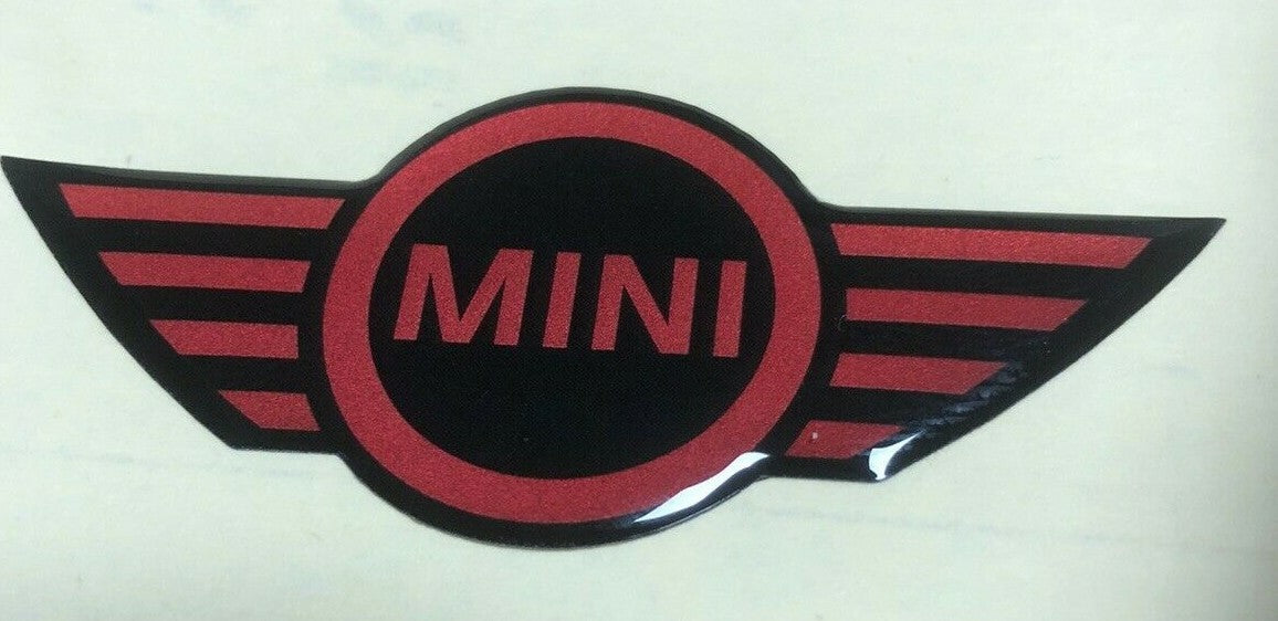 MINI Steering Wheel Badge Logo 3D Gel Domed Red Mini .2 JCW R55 R56 R57 R58 R594