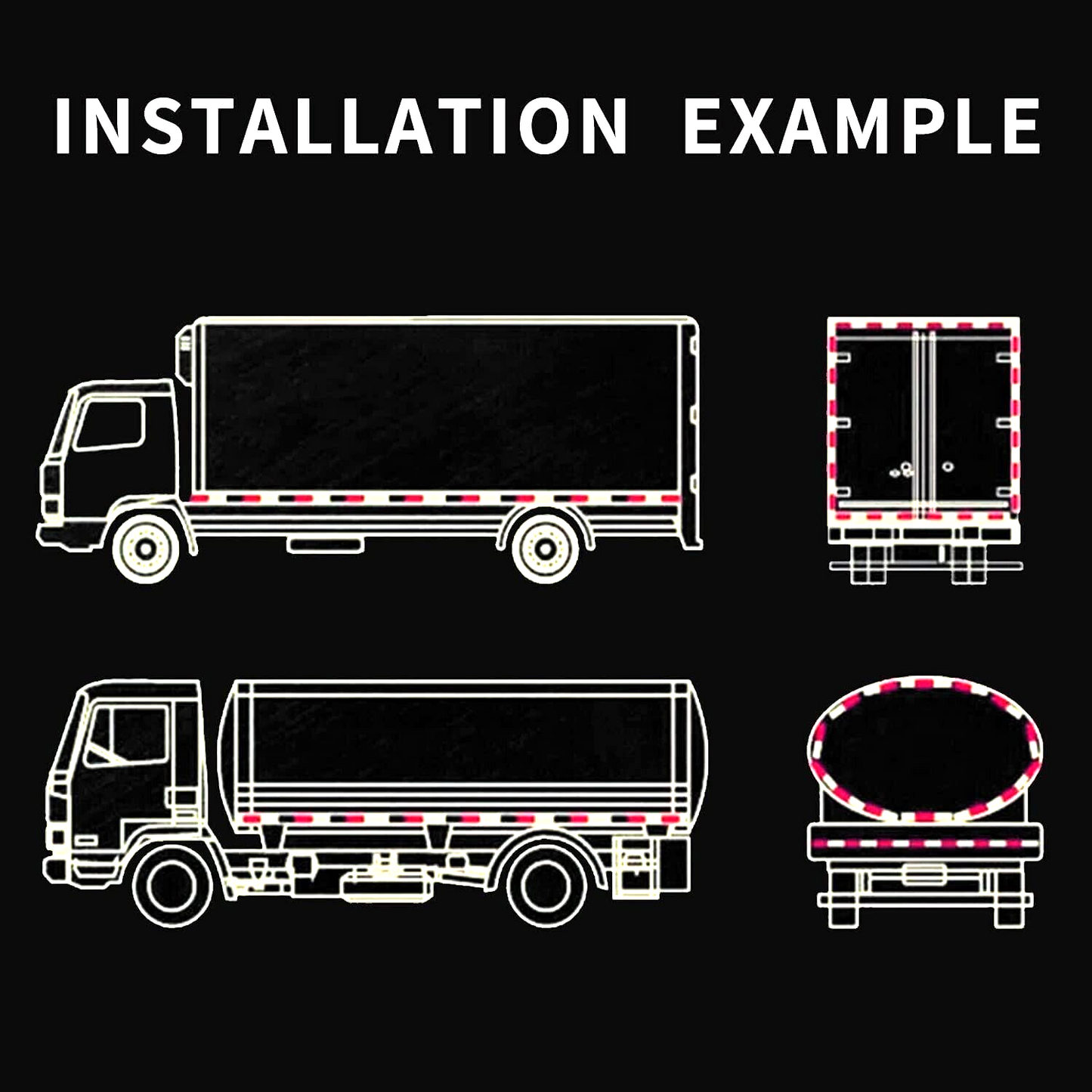 2 Red Rectangular Reflectors Screw Fit Vans Trailers Caravans Recovery Trucks15