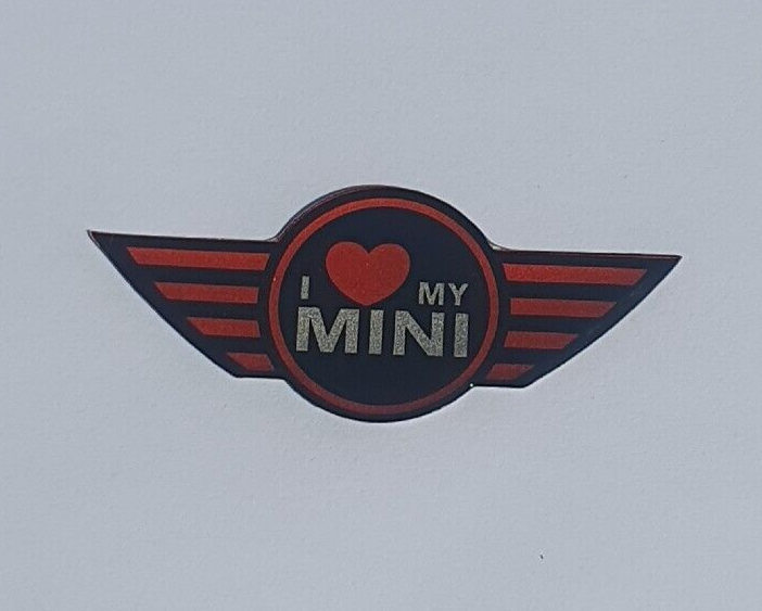 LOVE MY MINI COOPER Steering Wheel Badge Logo 3D Gel Domed Gen1 R50 R52 R53 JCW5