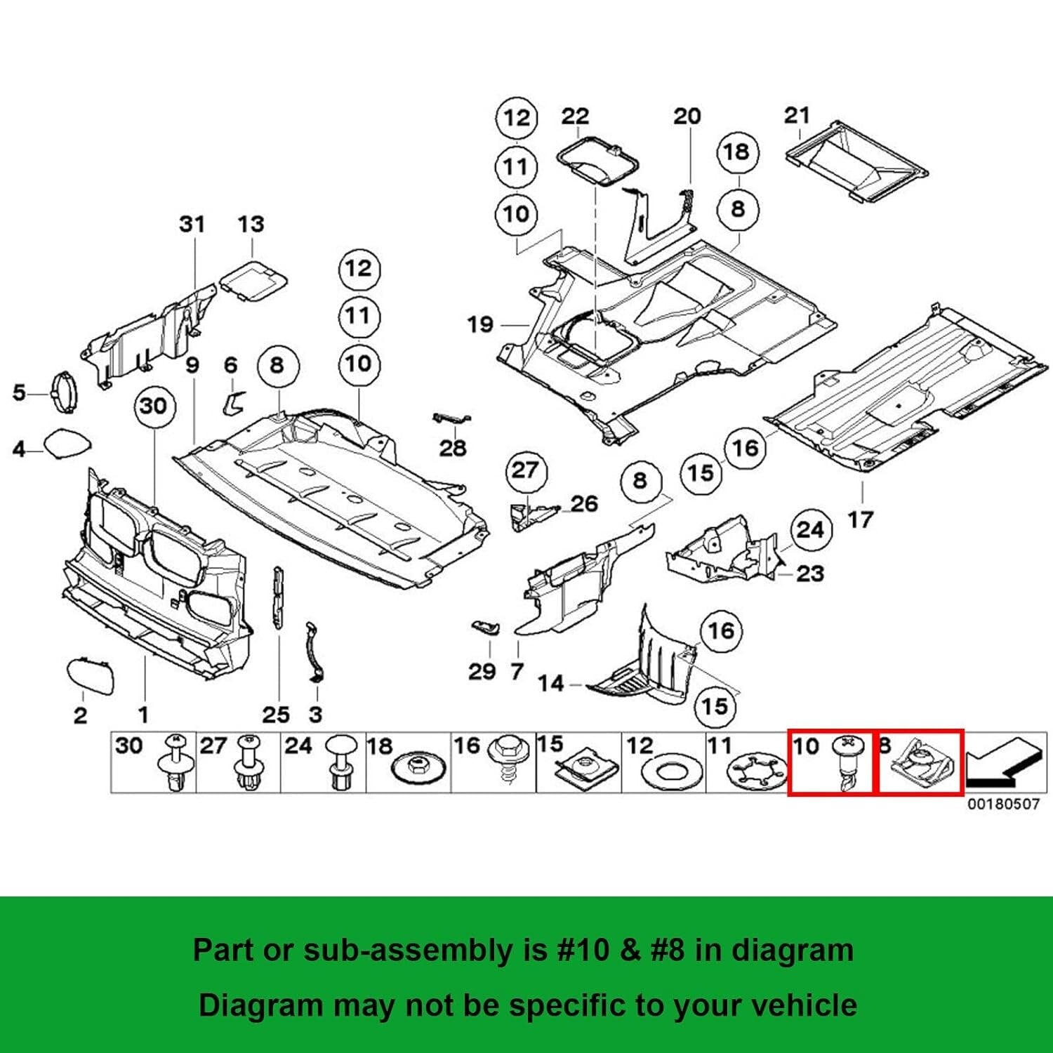BMW C-Clip Sheet Metal Nut Clamp 5 7 SERIES 15x PCS 517181765038