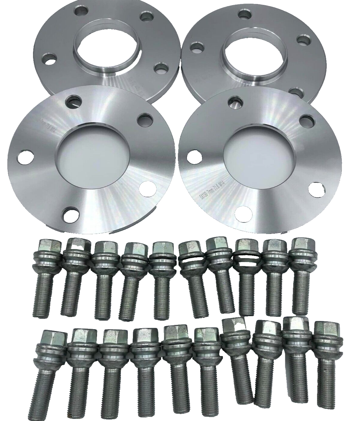 Porsche Wheel Spacers 15mm + Extended OE Bolts Set Of 4 in Silver 5x130 PSR9Line20