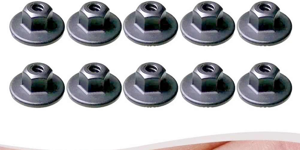 Underbody Arch Liner Fasteners 10mm Hex Head Plastic Flanged Nuts Pack 15 Pieces15