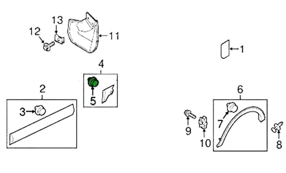 Ford Transit Custom Trim Panel Clips Door Moulding Side Body Fixing 5255437 x5pc13