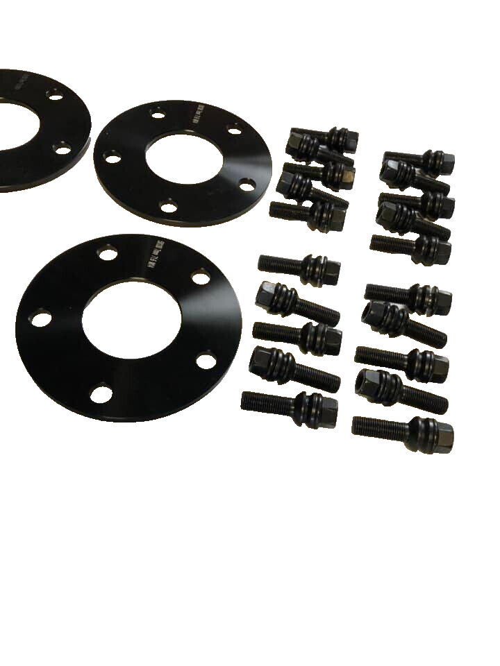 Porsche Wheel Spacers 7mm + Extended OE Bolts Set Of 4 in Black 5x130 PSR9Line17