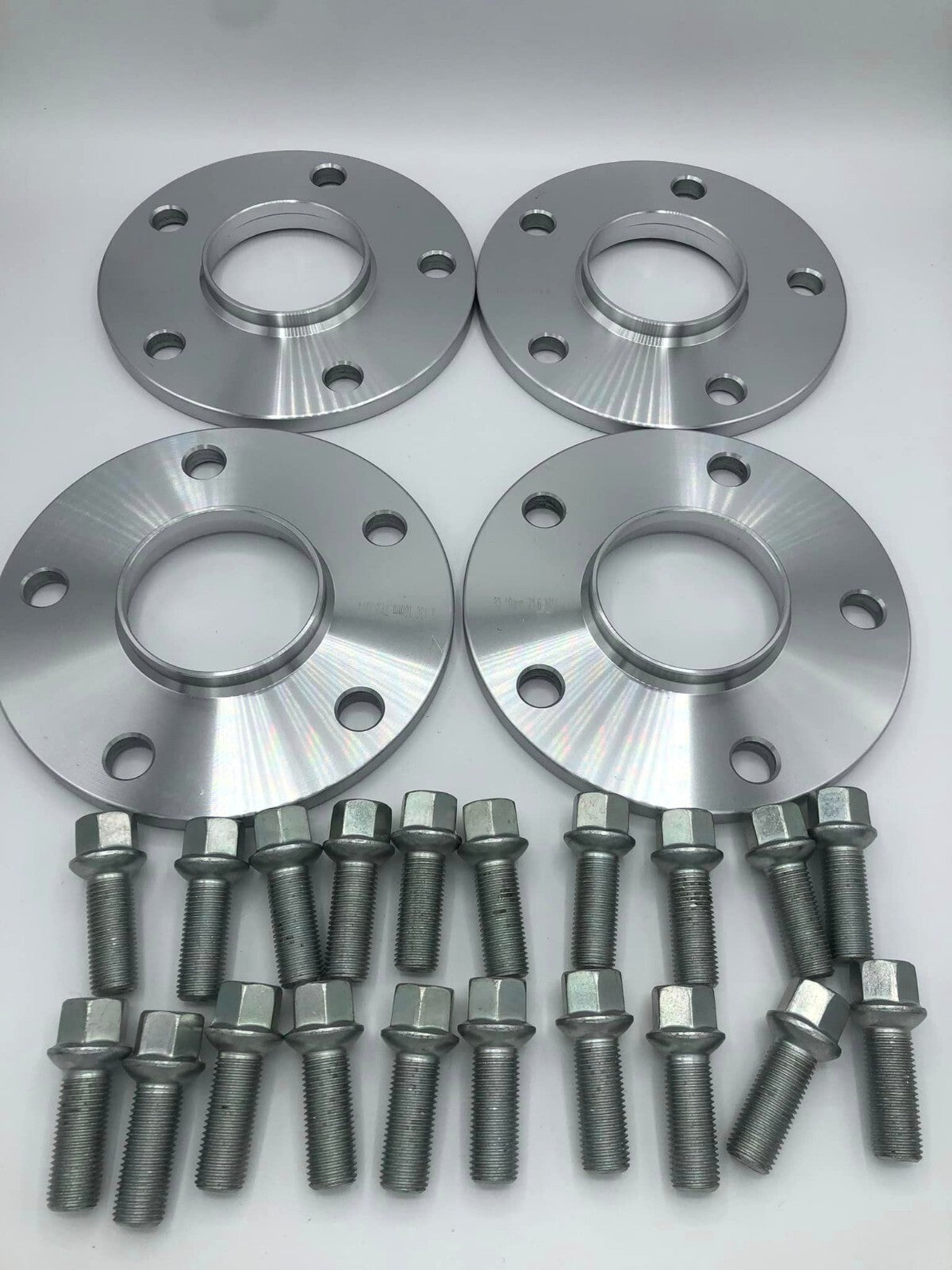 Porsche Wheel Spacers 12mm + Extended AF Bolts Set Of 4 in Silver 5x130 PSR9Line5