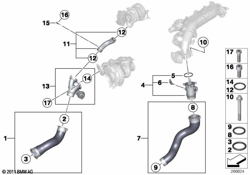 BMW Turbo Intercooler Hose Pipe Gasket Seal Ring 13718596850 For 1 2 3 5 Series.10