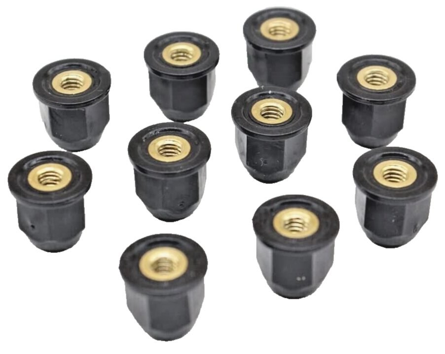 MINI Wheel Arch Side Trim Nut, R50 R52 R53 Plastic Coated Brass M4 Nut x 10 Pcs10
