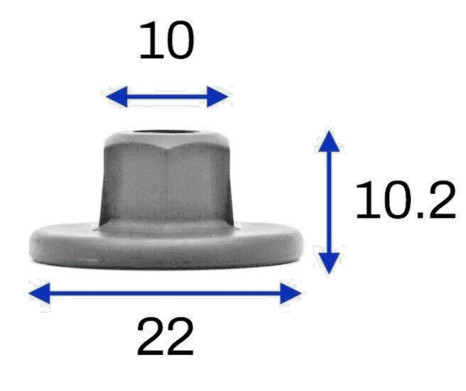 x15 BMW 10mm Hex Head Plastic Self-Threading Nut 7169847 071471698471