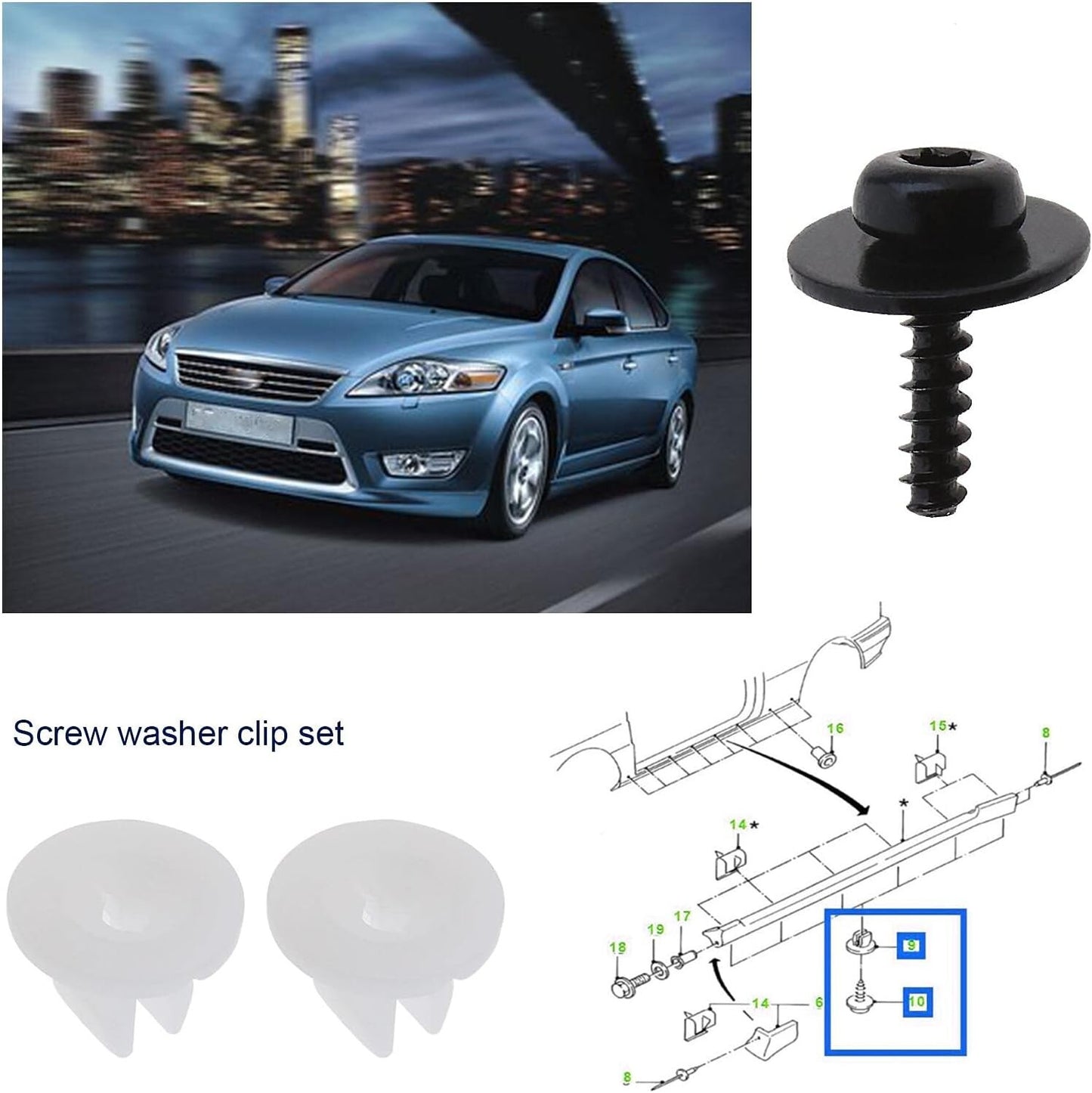 FORD Engine Under Tray Splash Guard Torx Screw With Washer 14495338