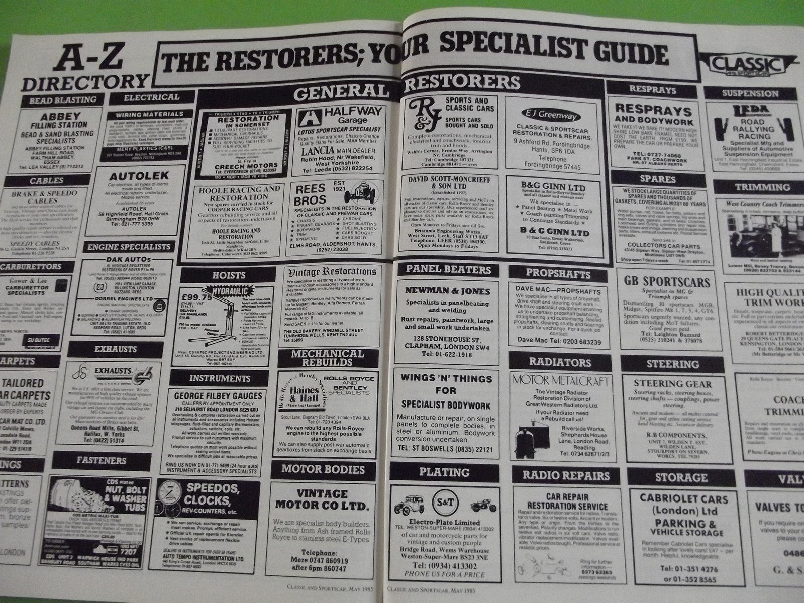 CLASSIC AND SPORTSCAR MAGAZINE MAY 1985 #c15