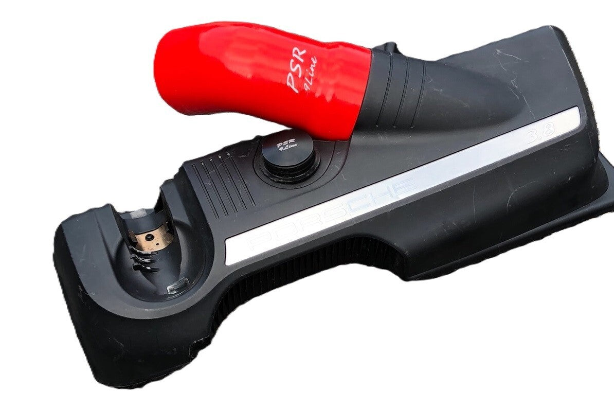 Porsche 997 Resonator Delete Air Box Modification with Red Induction Pipe & Plug7