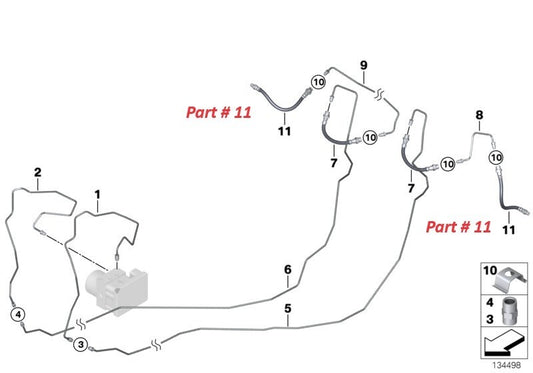 BMW Rear Brake Line fits 1 2 3 4 X1 Models F & G Series 2006 - 2020 #343067628370