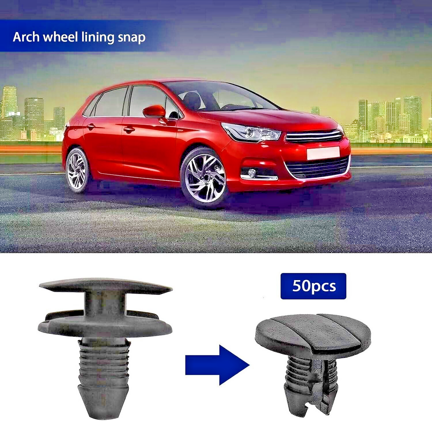 Citroen Inner Wheel Arch Liner Splash Guard Trim Clip Plastic x10 fit C3 C4 DS311