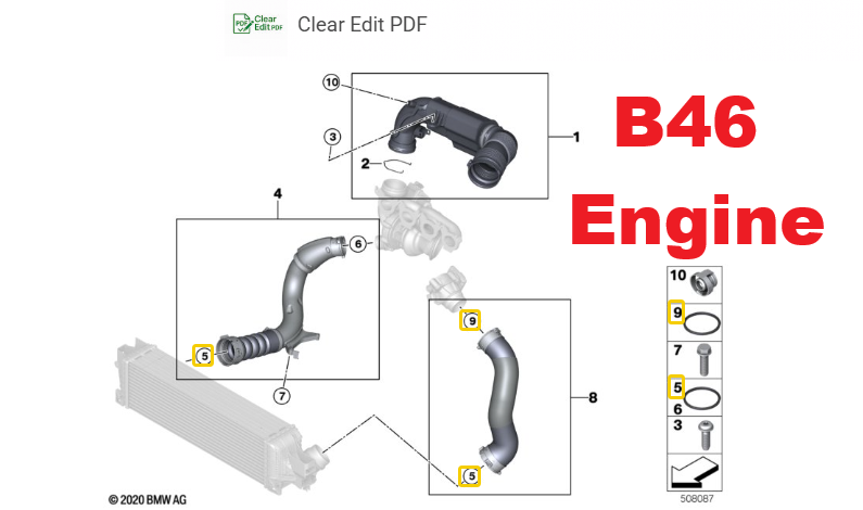 MINI / BMW 13718596850 Turbo Boost Pipe Gasket | For FSeries Models 201320268