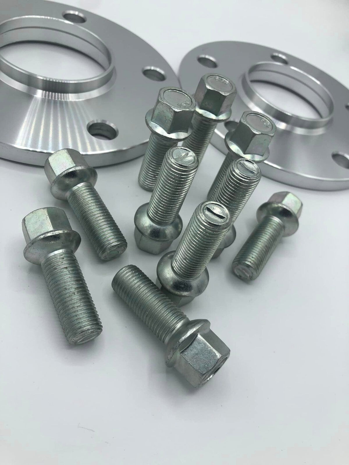 Porsche Wheel Spacers 15mm + Extended AF Bolts Set Of 4 in Silver 5x130 PSR9Line13