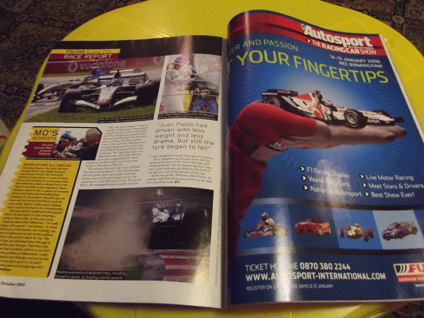 F1 RACING MAGAZINE OCTOBER 2005  #c35