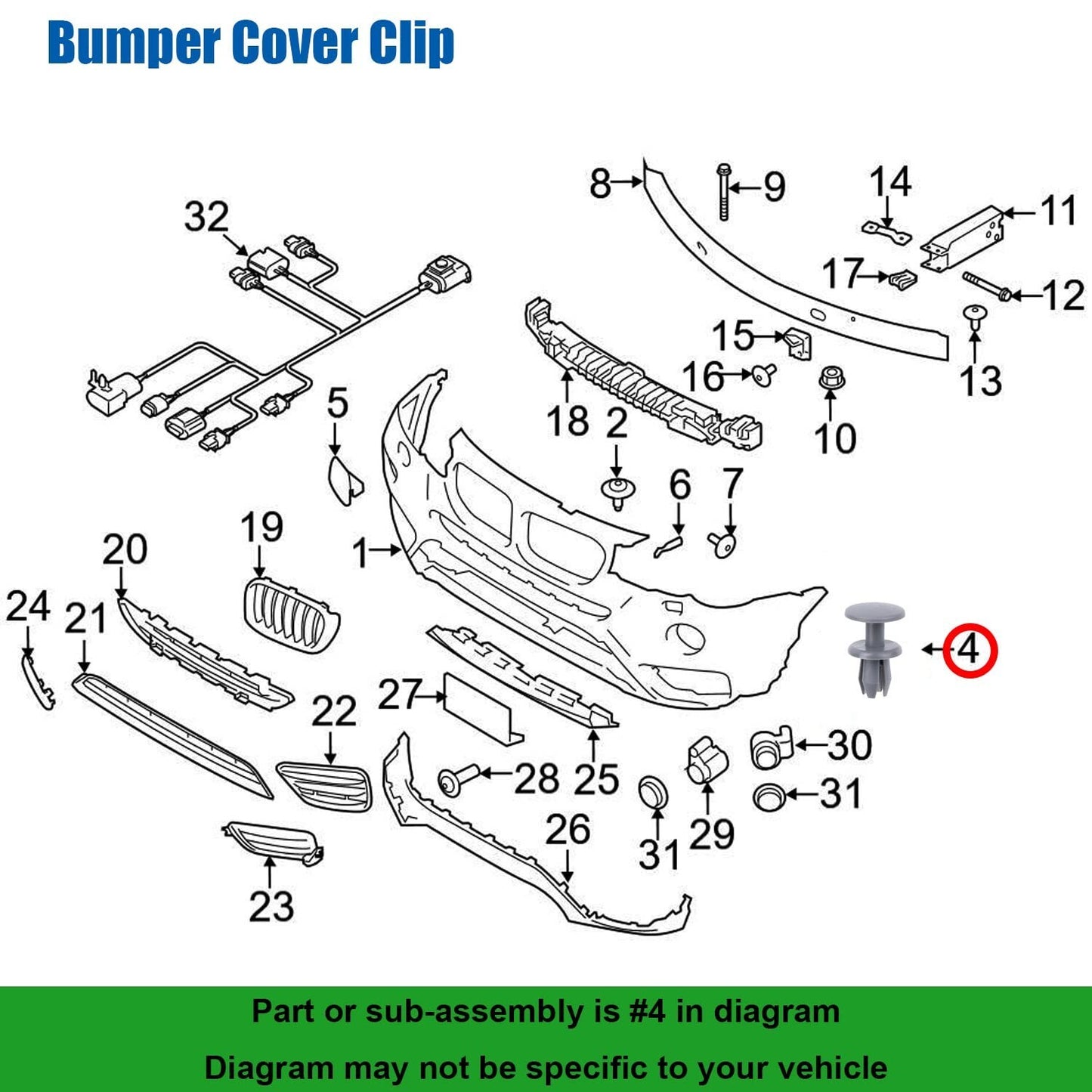 BMW Expanding Trim Rivet Grey x15 Pcs Interior Boot lining 3, 5, 7, X i Series8