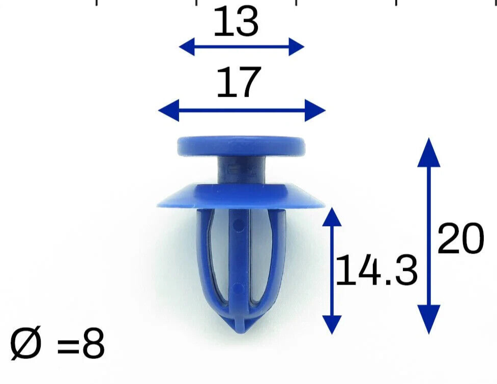 VAUXHALL Door Card Panel Interior Trim Clips Blue x10 Pcs #132521183