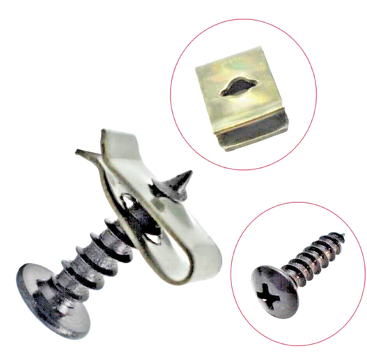 Car undertray Splashguard Speed Fastener Self Tapping Screws Panel U Clips x100