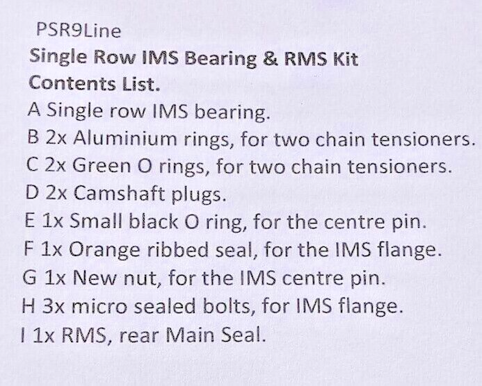 Porsche 911 996 997 Carrera Boxster 986 7 IMS Bearing Replacement Single Row Kit3