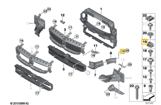 BMW C-Clip Grommet Fits 1 2 3 4 5 7 8 Series X1 X3 X5 Trim Panel Plastic Bolt x54