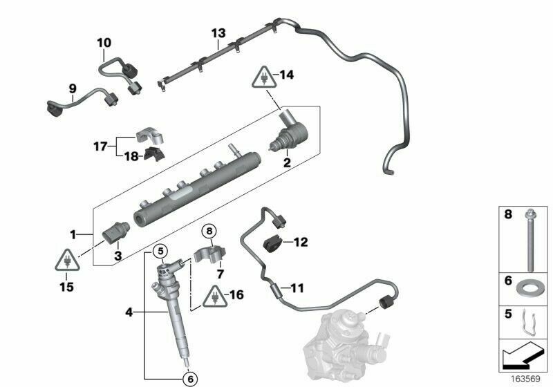 BMW Diesel Fuel Injector Crush Seal Copper Washer - M47 N47 M57 N57 Engines O.E.3