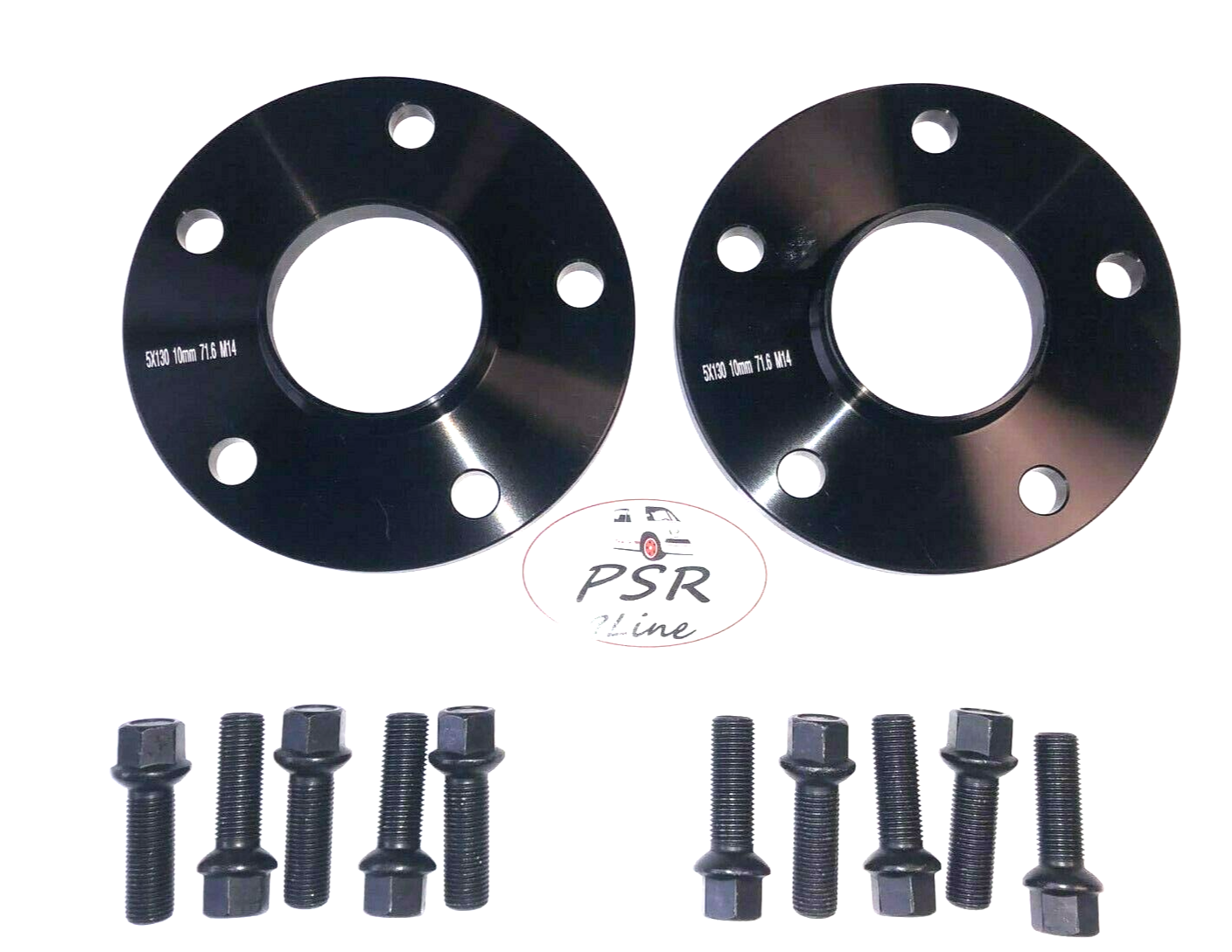 Black 12mm Wheel Spacers for Porsche 5x130 Pair with Extended Bolts AM UK Stock11