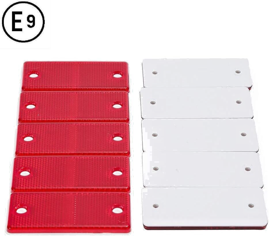 High-Quality 2x Red E-Approved Rectangular Reflectors for Trailers Caravans3