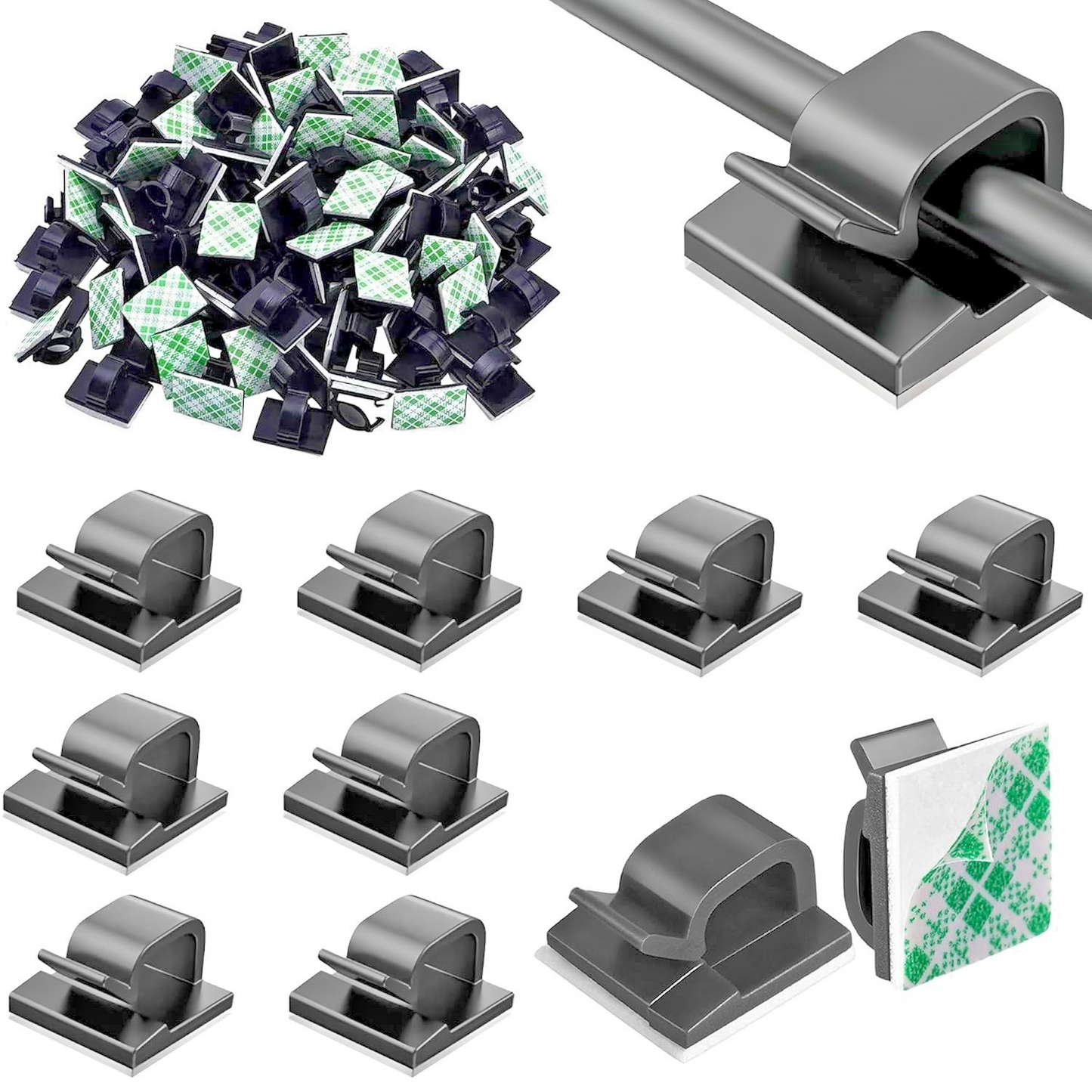 Self Adhesive Cable Clips Universal Car Van Boat Wire Fix Pad Routing Holder #2014