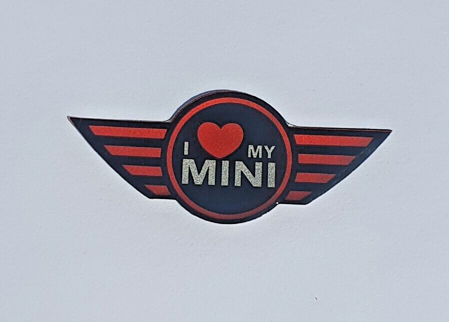 LOVE MY MINI COOPER Steering Wheel Badge Logo 3D Gel Domed Gen1 R50 R52 R53 JCW2