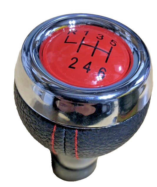 MINI 6 Speed Gear Shift Knob Soft Leather Red Shift Pattern R55 R56 R57 R58 R600