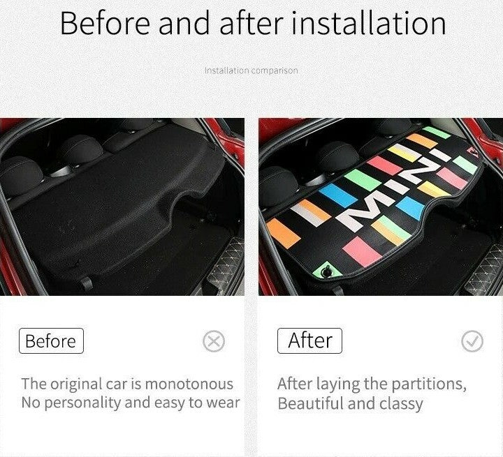 Parcel Shelf Leather Pad CHECK DESIGN For Mini F55 F56 2013 - 202410