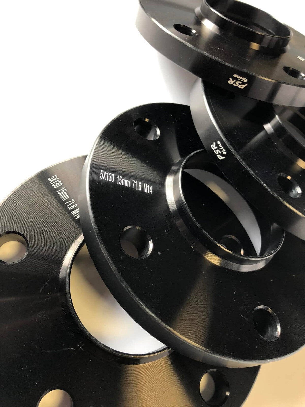 Porsche Wheel Spacers 15mm + Extended AF Bolts Set Of 4 in Black 5x130 PSR9Line2