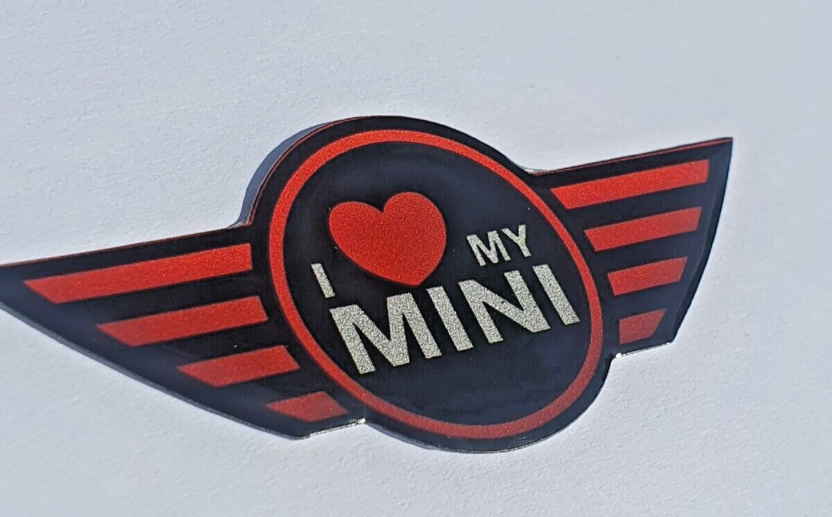 LOVE MY MINI COOPER Steering Wheel Badge Logo 3D Gel Gen 2 JCW R55 R56 R57 R580