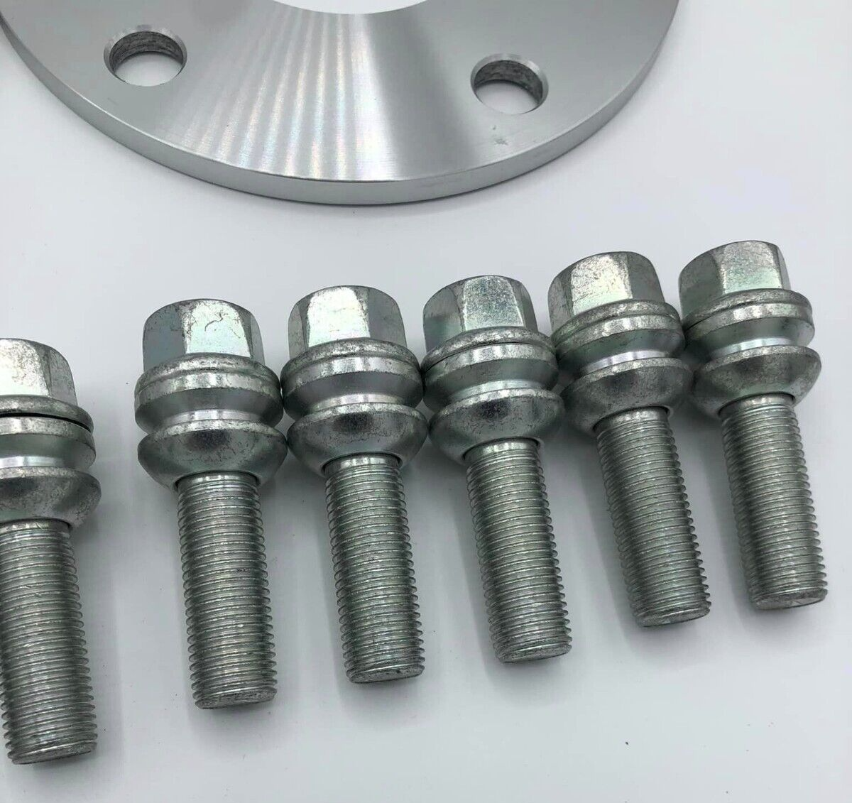 Porsche Wheel Spacers 7mm + Extended OE Bolts Set Of 2 in Silver 5x130 PSR9Line19