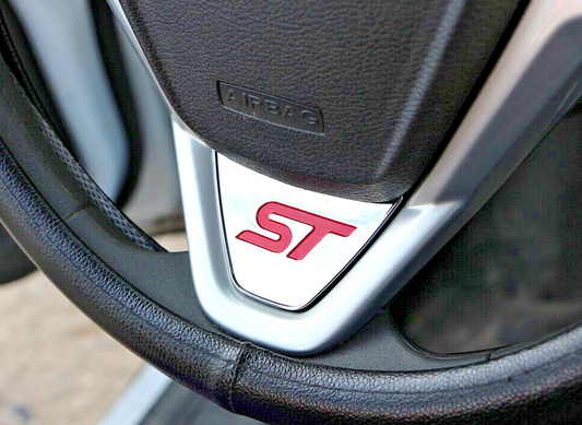 Ford Fiesta ST MK7 MK7.5 Chrome Steering Wheel Badge Trim Red ST0