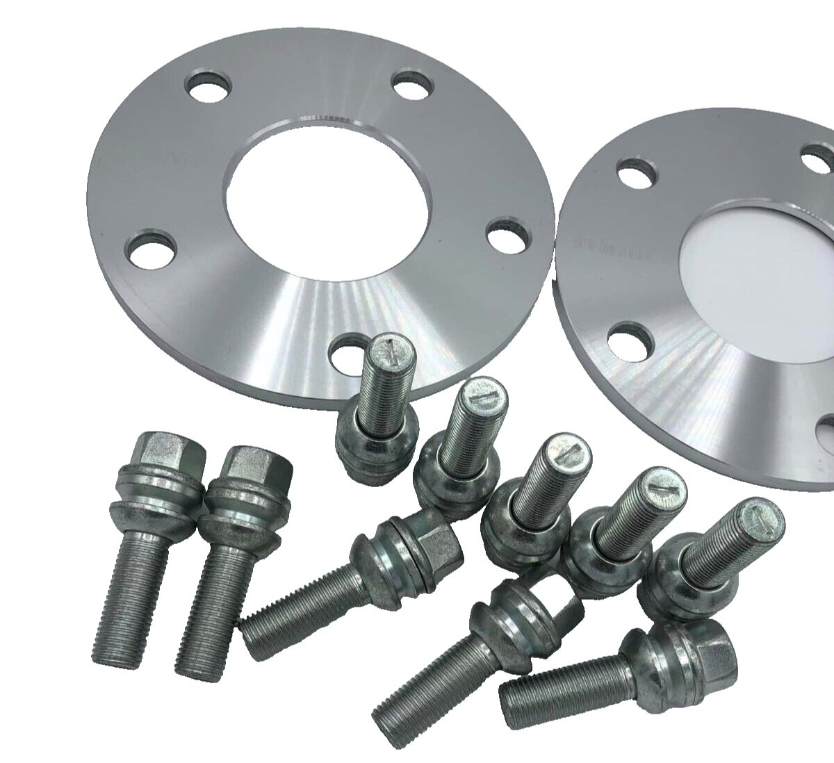 Porsche Wheel Spacers 7mm + Extended OE Bolts Set Of 2 in Silver 5x130 PSR9Line3