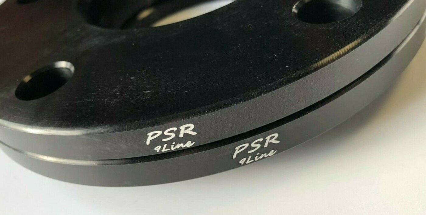 Porsche Wheel Spacers 15mm + Extended AF Bolts Set Of 2 in Black 5x130 PSR9Line5