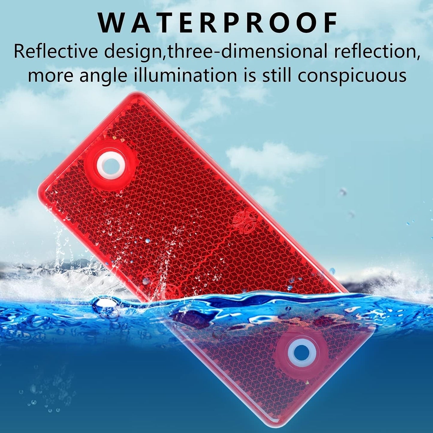 White Rectangular Reflectors Trailers Caravans15