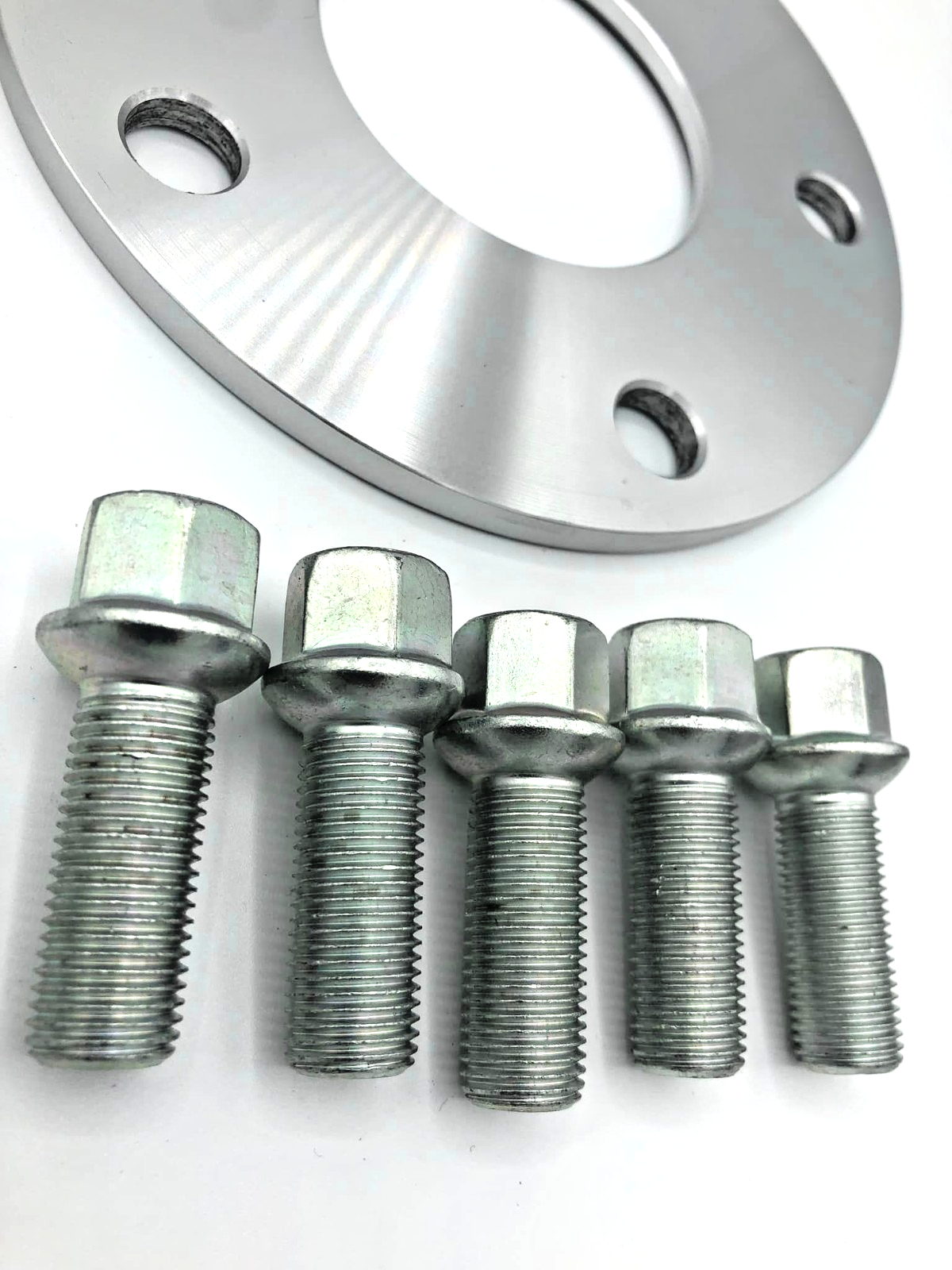 Silver 7mm Wheel Spacers for Porsche 5x130 Pair with Extended Bolts  AM UK Stock2