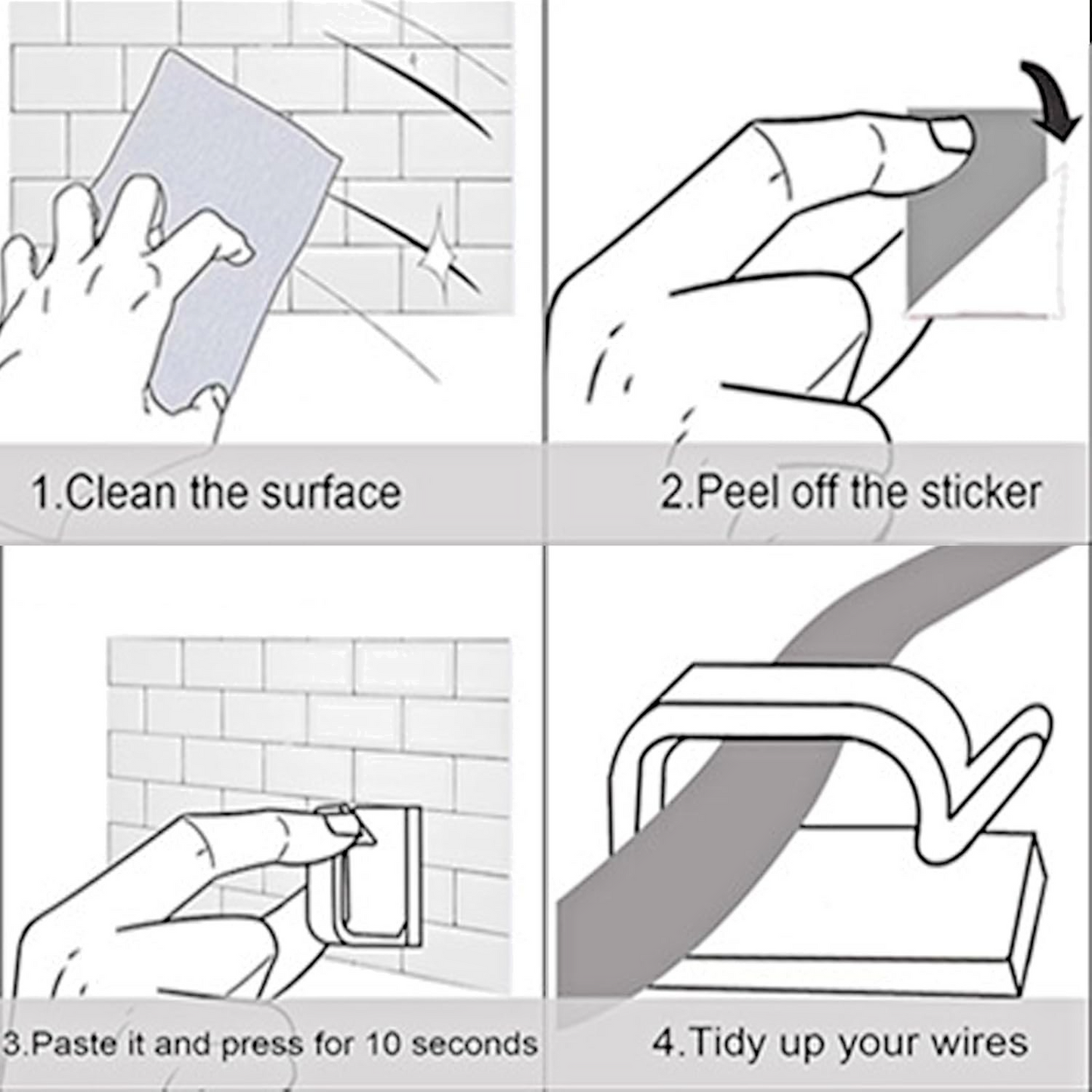 Self Adhesive Cable Clips Universal Car Van Boat Wire Fix Pad Routing Holder # 59