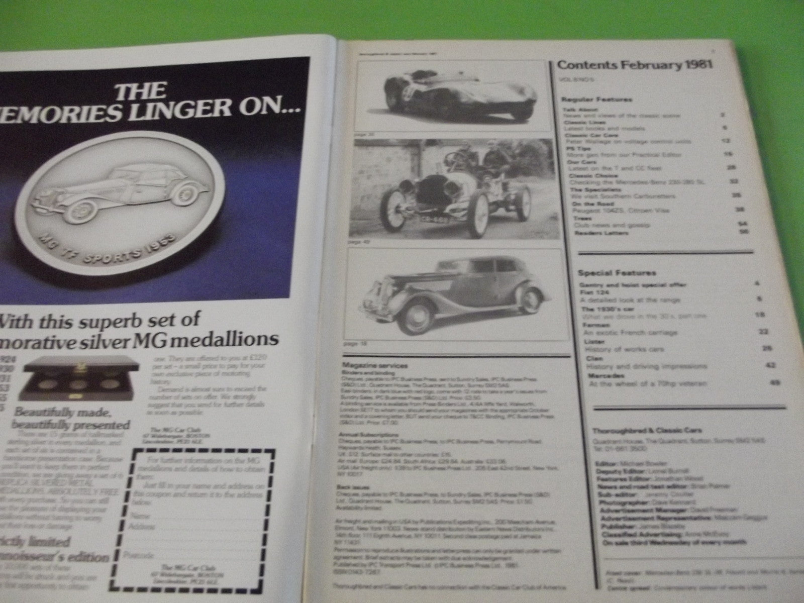 THOROUGHBRED AND CLASSIC CARS MAGAZINE FEBRUARY 1981 #C41